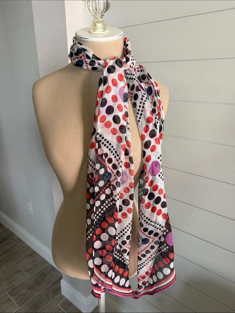 Cabi Polka Dot Long Scarf - Multicolor